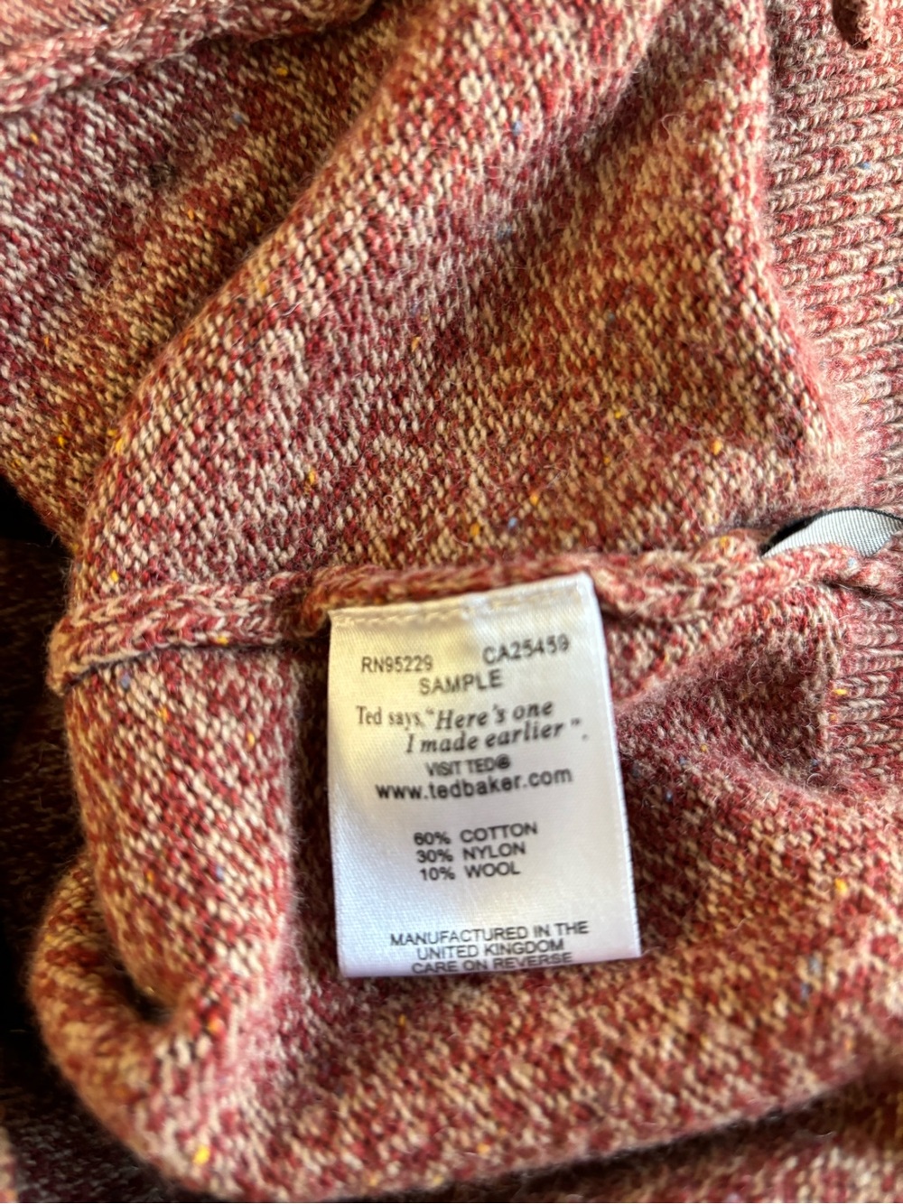 TED BAKER Red/Rust Button Front Cardigan Sweater - Picture 5 of 12